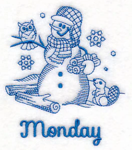 Snowman on Monday (Bluework) - Image 2