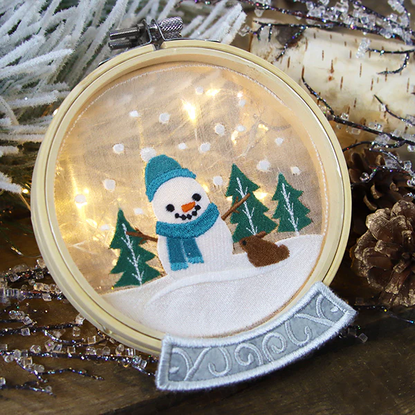 Snowman Scene Snowglobe (Organza) - Image 3