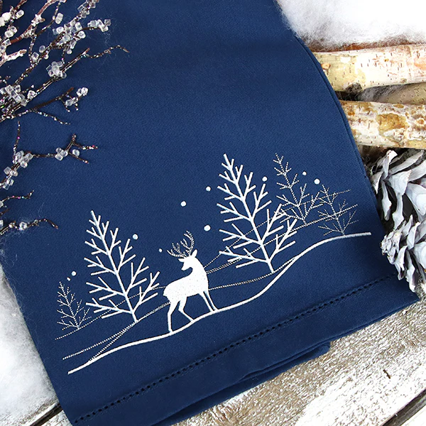 Snowy Deer Scene Border - Image 6
