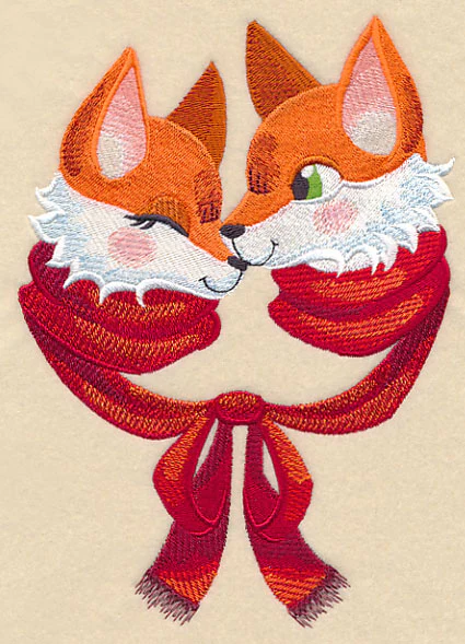 Snuggling Winter Foxes - Image 2