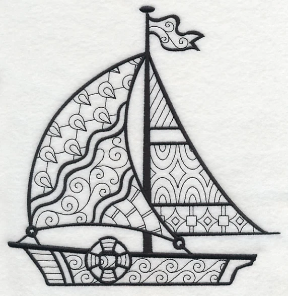 Soaring Sailboat (Blackwork) - Image 6