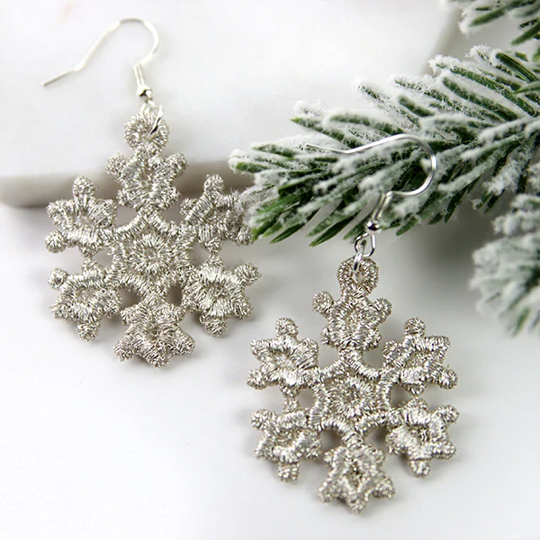 Sparkling Snowflake Earrings (Miniature Lace) - Image 2