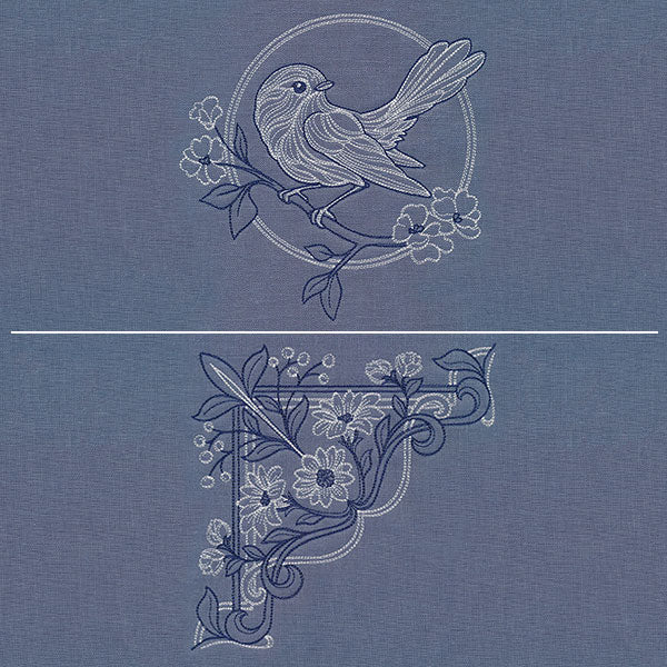 Sparrow & Flowers Pillow Pair - Image 29