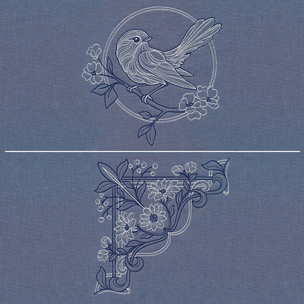 Sparrow & Flowers Pillow Pair - Image 39