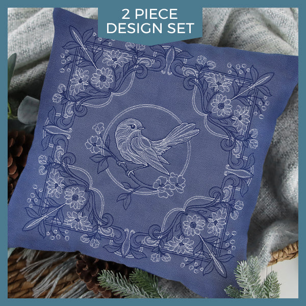 Sparrow & Flowers Pillow Pair - Image 48