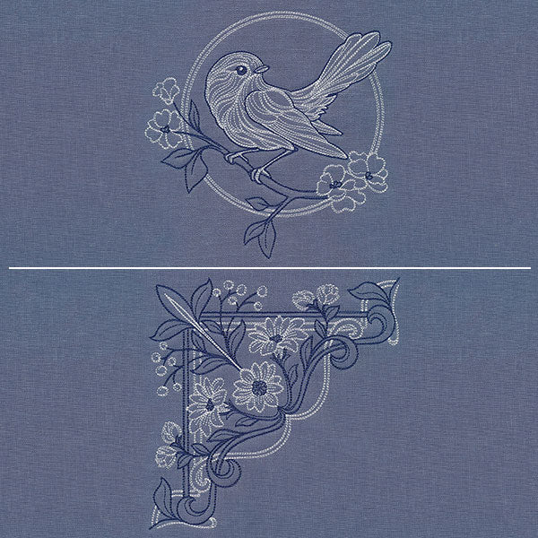 Sparrow & Flowers Pillow Pair - Image 49