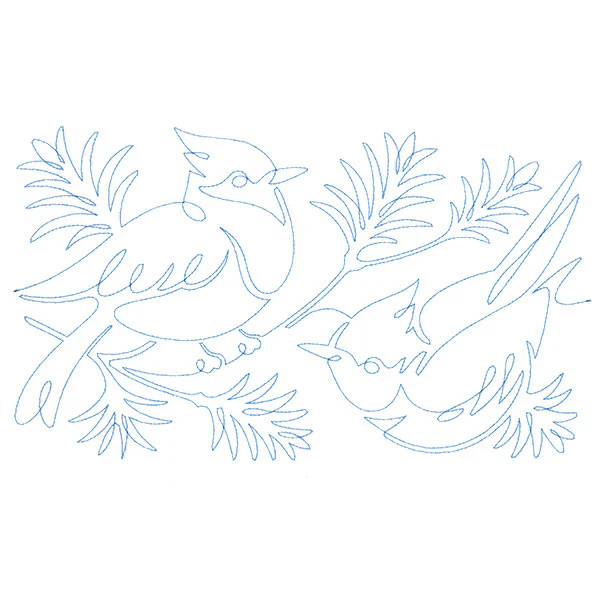 Spiraling Winter Blue Jays (Edge-to-Edge Quilting) - Image 8