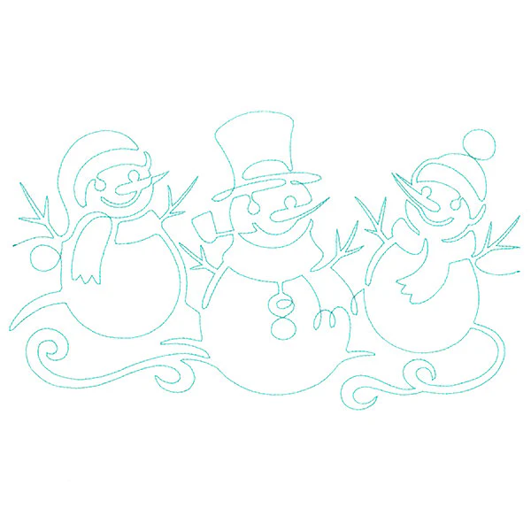 Spiraling Winter Snowmen (Edge-to-Edge Quilting)