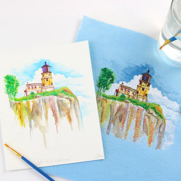 Split Rock Lighthouse in Watercolor (Minnesota) - Image 6