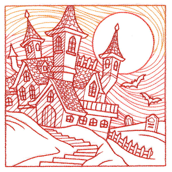 Spooky Evening - Haunted House Etching - Image 3