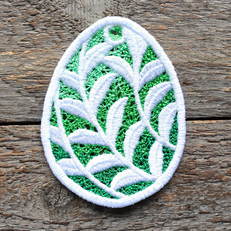 Spring Botanicals Easter Egg Ornament (Lace) - Image 2