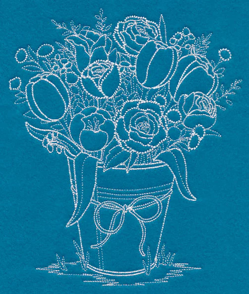 Spring Bucket of Blooms (Vintage) - Image 4