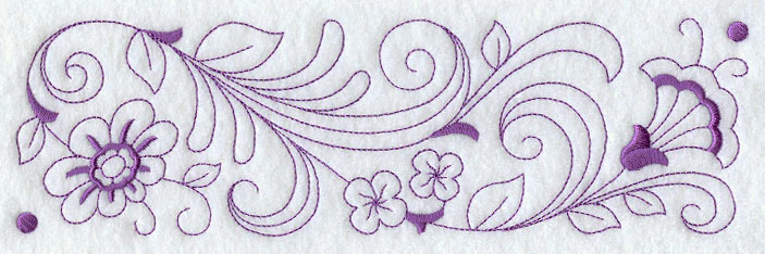 Spring Flower Border (Redwork) - Image 4