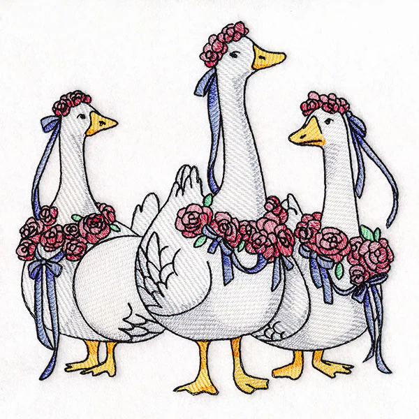 Spring Flowers Goose Trio - Image 3