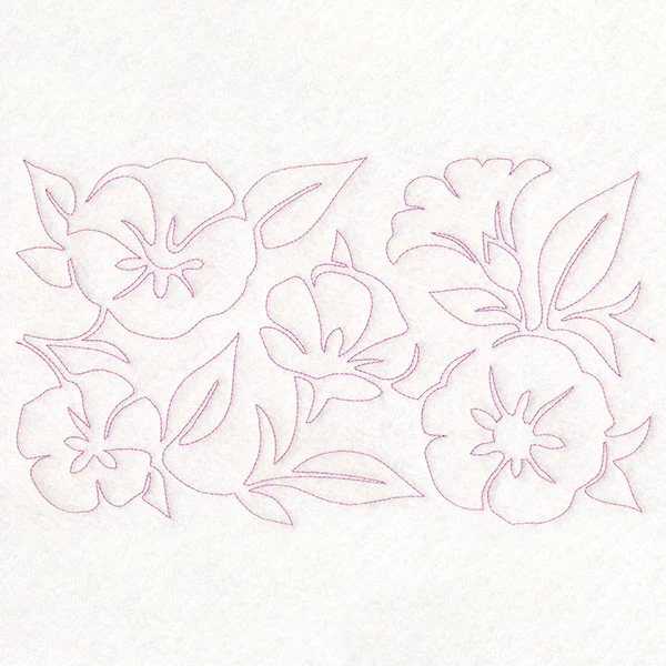 Spring Flowers - Morning Glories (Edge-to-Edge Quilting)