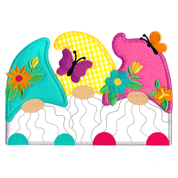 Spring Gnomes Trio (Heirloom Applique) - Image 4