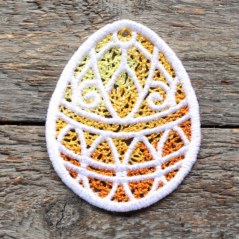 Spring Scrollwork Easter Egg Ornament (Lace) - Image 2