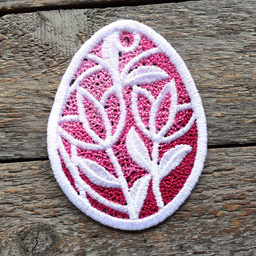 Spring Tulips Easter Egg Ornament (Lace) - Image 2