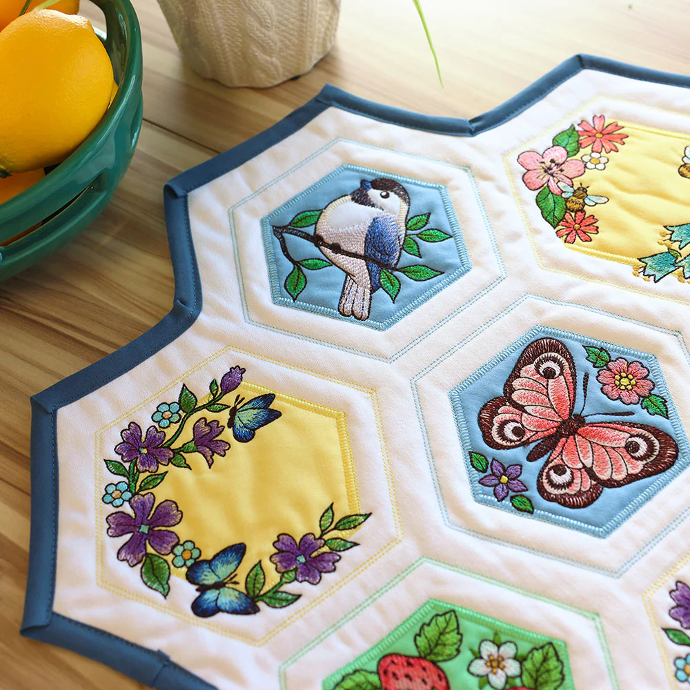 Springtime Quilt Hexagon (Applique) Design Pack - Image 3