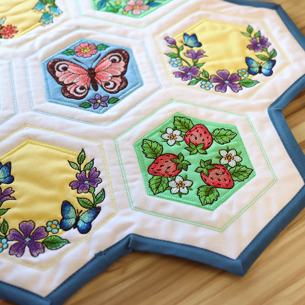 Springtime Quilt Hexagon (Applique) Design Pack - Image 4