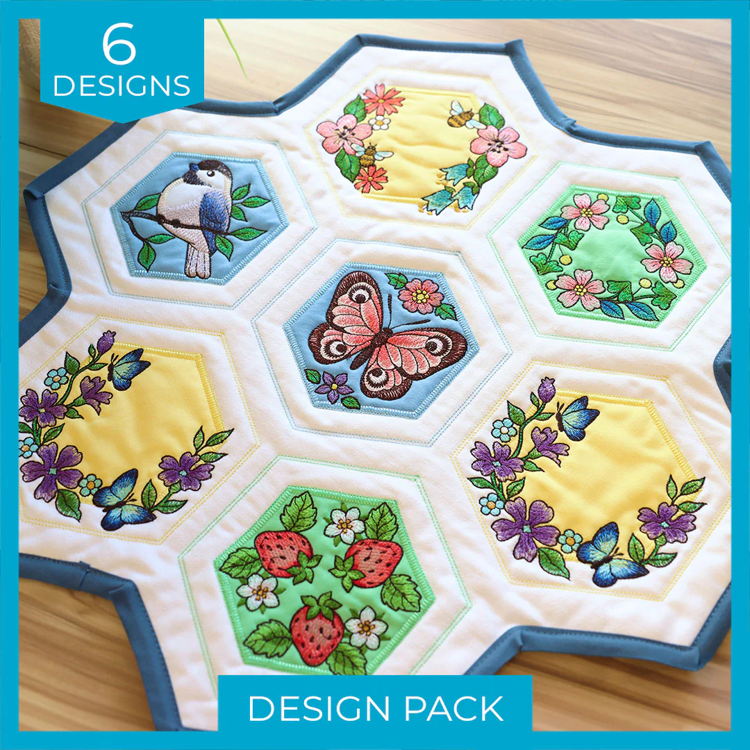 Springtime Quilt Hexagon (Applique) Design Pack - Image 8