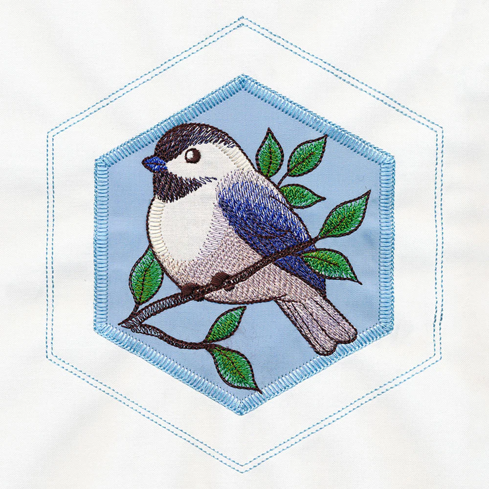 Springtime Quilt Hexagon - Chickadee (Applique) - Image 3