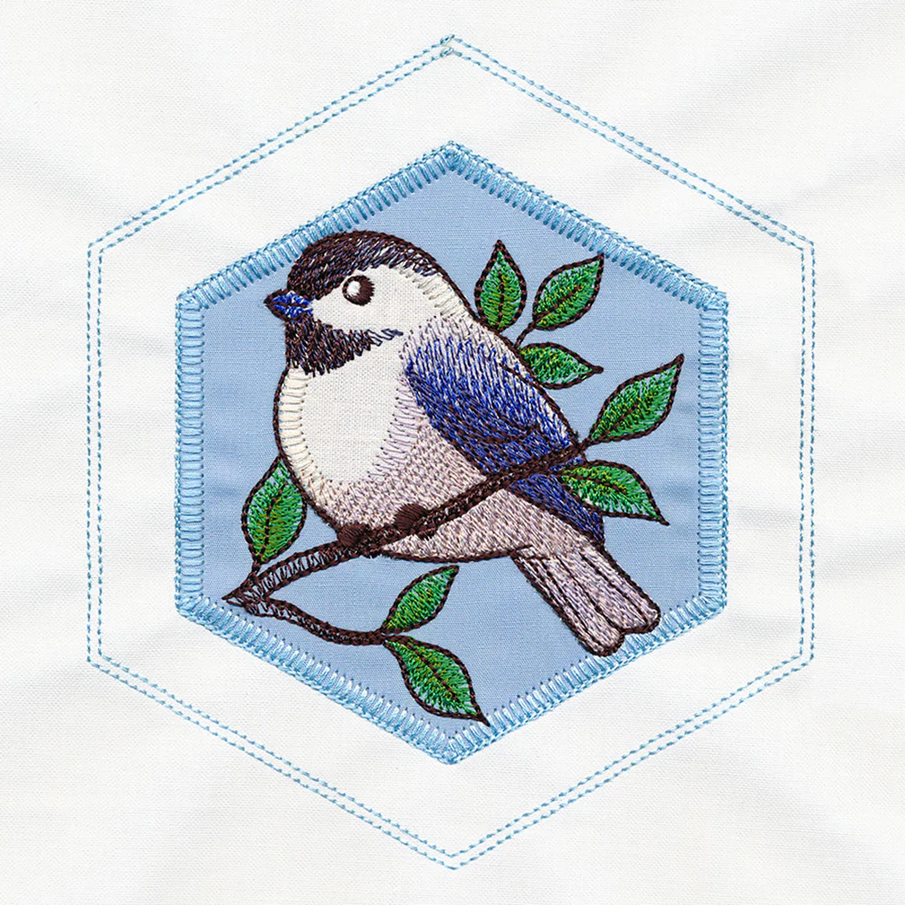 Springtime Quilt Hexagon - Chickadee (Applique) - Image 4