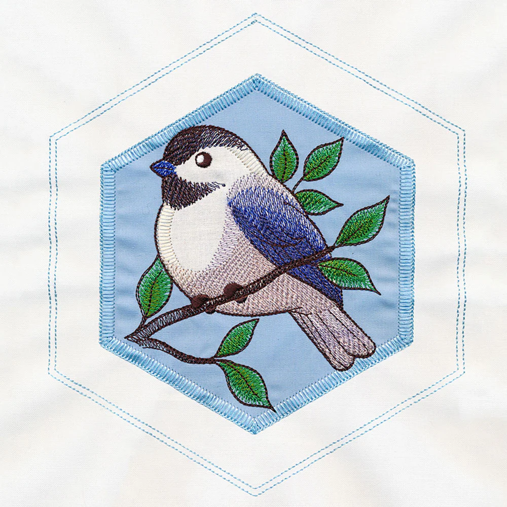 Springtime Quilt Hexagon - Chickadee (Applique) - Image 5