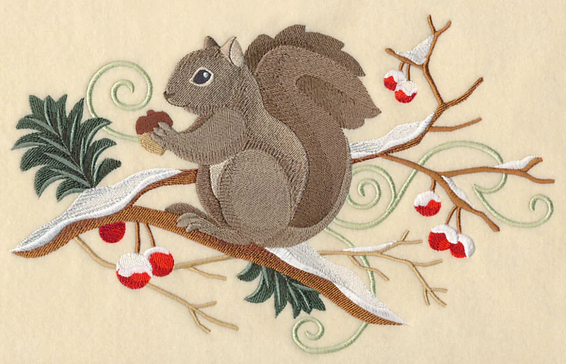 Squirrel and Winter Branch Spray - Image 5