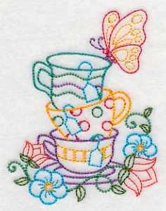 Stacked Cups with Perching Butterfly (Vintage) - Image 4
