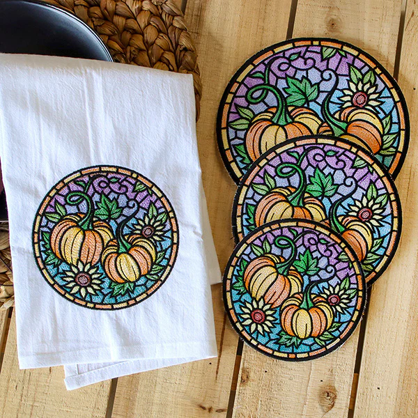Stained Glass Autumn Pumpkin Trivet (In-the-Hoop) - Image 4