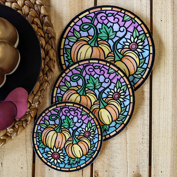 Stained Glass Autumn Pumpkin Trivet (In-the-Hoop) - Image 7