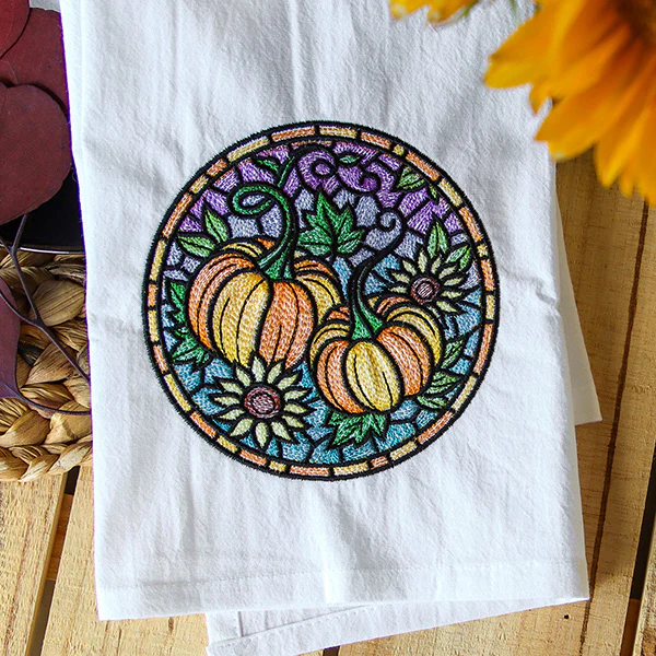 Stained Glass Autumn Pumpkins Circle - Image 14