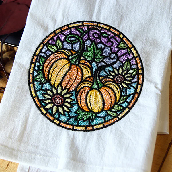 Stained Glass Autumn Pumpkins Circle - Image 6