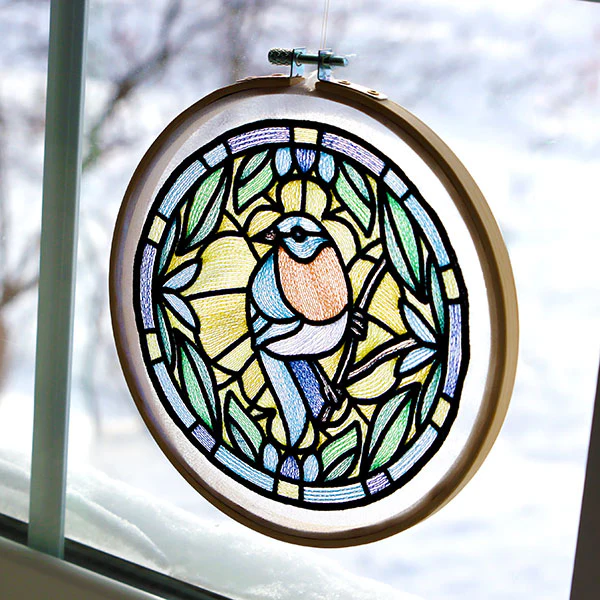 Stained Glass Birds - Western Bluebird - Image 2