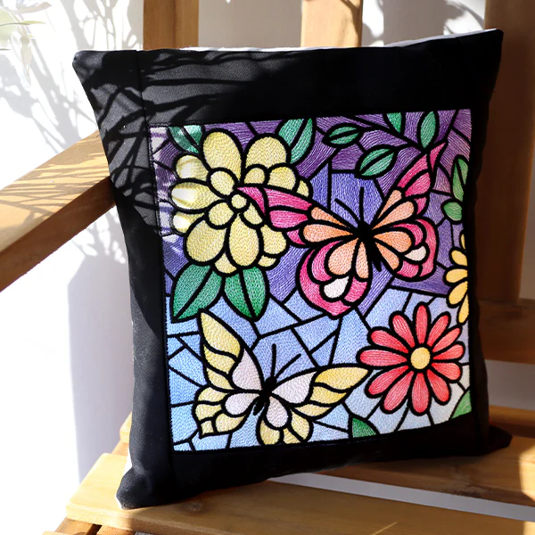 Stained Glass Butterfly Garden Square 2 - Image 9