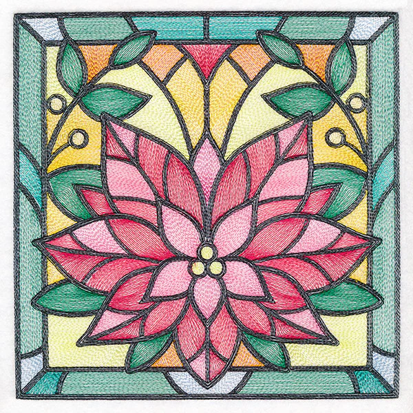 Stained Glass Christmas - Poinsettia