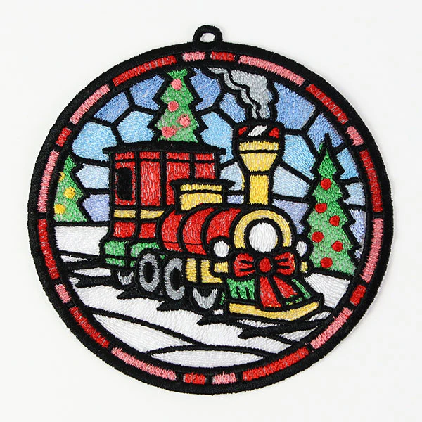 Stained Glass Christmas Train Ornament - Image 8