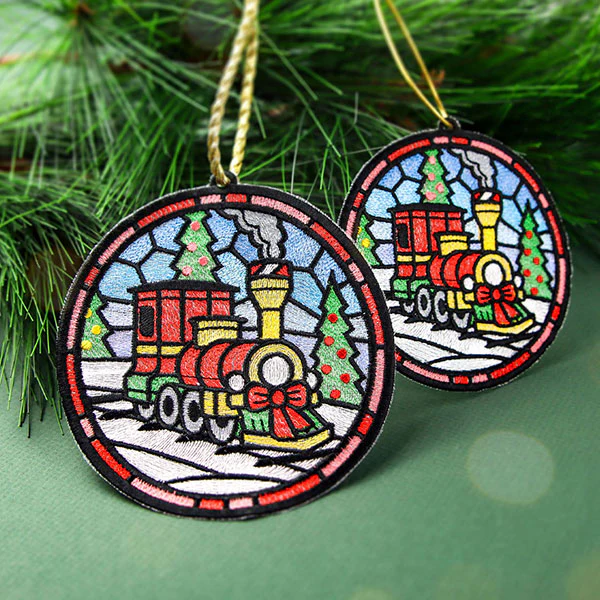 Stained Glass Christmas Train Ornament - Image 9