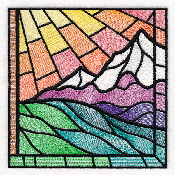 Stained Glass Cross at Sunrise Scene (Set) - Image 21