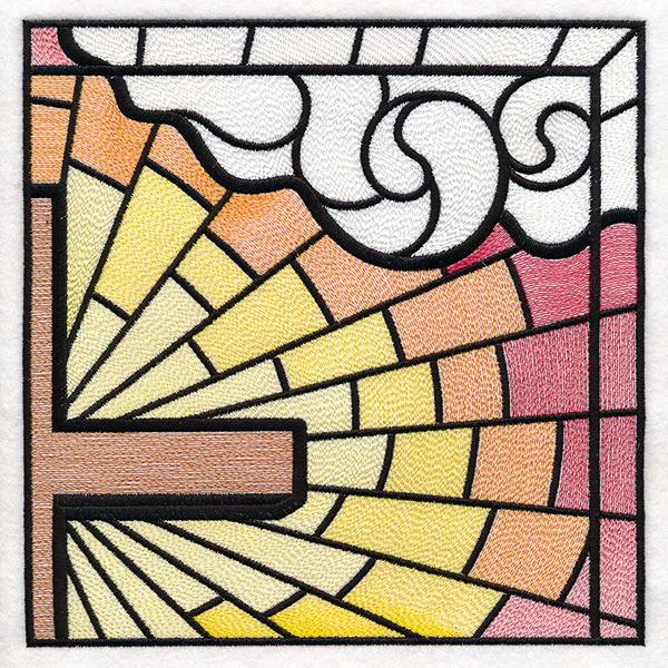 Stained Glass Cross at Sunrise Scene (Set) - Image 33