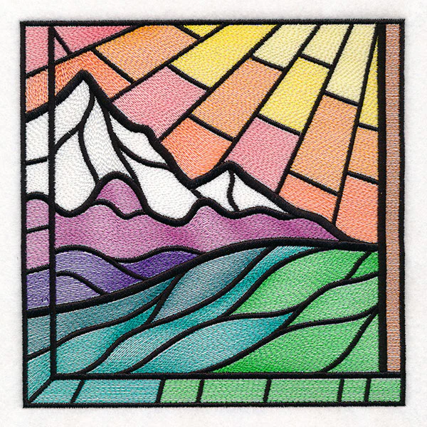 Stained Glass Cross at Sunrise Scene (Set) - Image 41