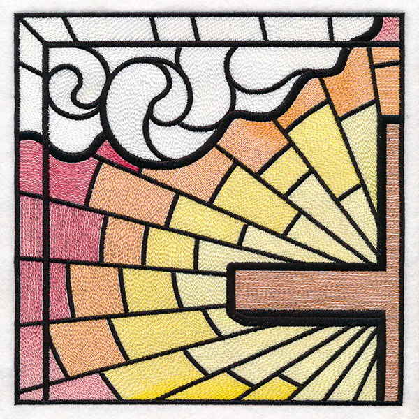 Stained Glass Cross at Sunrise Scene (Set) - Image 60