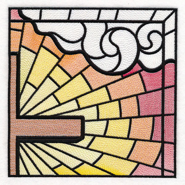 Stained Glass Cross at Sunrise Scene (Set) - Image 68