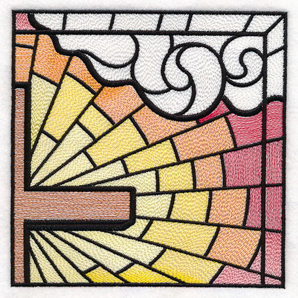 Stained Glass Cross at Sunrise Scene (Set) - Image 75