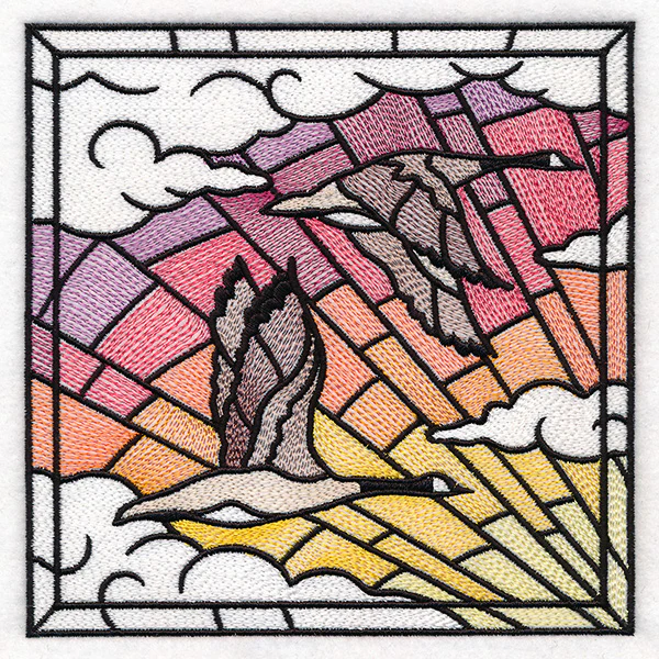 Stained Glass Geese in Flight Square 1 - Image 7