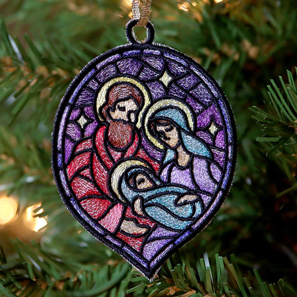 Stained Glass Nativity Ornament - Holy Family - Image 3