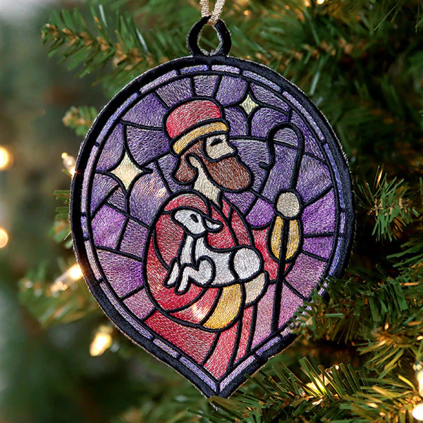 Stained Glass Nativity Ornament - Shepherd - Image 3