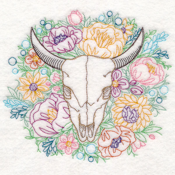 Steer Skull Etching (Vintage) - Image 2