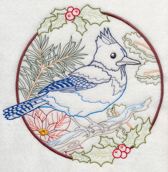 Steller's Jay in Christmas Blooms (Vintage) - Image 6